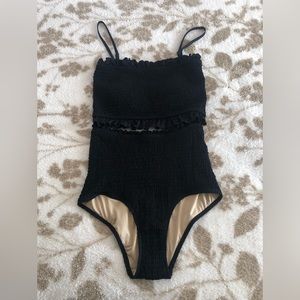 Kortni Jeane Smocked Bandeau Top & Smocked High Rise Bottoms Set M